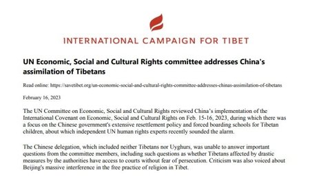 聯合國審議中國執行國際公約情況，中國代表團遭批歧視西藏文化