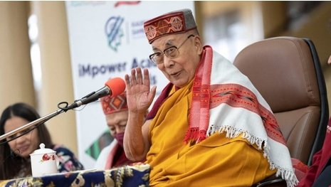 達賴喇嘛尊者在達蘭薩拉向印度大學生發表講話