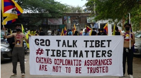 VOT-流亡藏人在新德里抗議中共出席G20，警告中國的外交承諾不值信賴