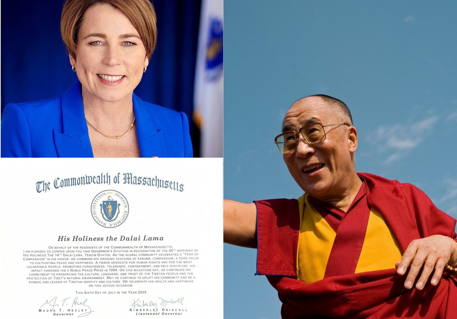 美国麻萨诸塞州隆重庆祝达赖喇嘛尊者九十华诞